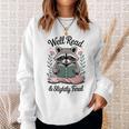 Well Read & Slightly Feral Raccoon Book Women Sweatshirt Gifts for Her
