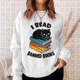 I Read Banned Books Tshirt Cat Reader Bookworm Women Sweatshirt Gifts for Her