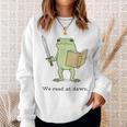 We Read At Dawn Bookish Frog Reading Sweatshirt Gifts for Her