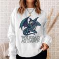 We Read At Dawn Frog Riding Dragon Book Lover Art Comfort Colors Crop Top Sweatshirt Gifts for Her