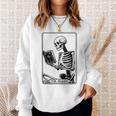The Reader Tarot Card Skeleton Reading Book Books Sweatshirt Gifts for Her
