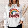 Reading Book Rainbow Literacy Learning Premium Tri-Blend Sweatshirt Gifts for Her