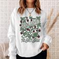 Reading Is My Jam Book Lover Botanical Strawberry Art Comfort Colors Crop Top Sweatshirt Gifts for Her