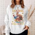 Reading Makes Me Gobble With Joy Turkey Reading Book L Sweatshirt Gifts for Her