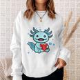 Readsolotl Amphibian Read Book Herpetologist Cute Axolotl Sweatshirt Gifts for Her