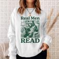 Real Men Read Cute Bear Tea Book Lover Men Boys Reading Premium Tri-Blend Sweatshirt Gifts for Her