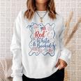Red And Booked Coquette 4th Of July Book Lover Sweatshirt Gifts for Her