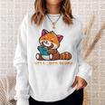 Well Red Panda Shirt Bookworm Reading Books Panda Sweatshirt Gifts for Her