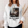 My Retirement Plan Cat Lover Wine Drinker Book Reader Sweatshirt Gifts for Her