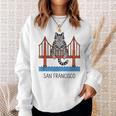 San Francisco Cat Golden Gate Bridge Book Lover Sweatshirt Gifts for Her