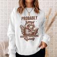 Smut Book Reader Racoon Probably Reading Something Unholy Sweatshirt Gifts for Her