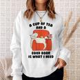Tea A Cup Of Tea And A Good Book Is What I Need Cat Men Women Kids Sweatshirt Gifts for Her