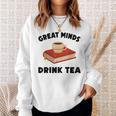 Tea Great Minds Drink Tea Apple Teacups Books Sweatshirt Gifts for Her