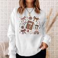 Teacher Coquette Bow Book First Day Of School Back To School Sweatshirt Gifts for Her