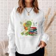Unearth a Story Triceratops Dinosaur Reading Books Cute Dino Premium Tri-Blend Sweatshirt Gifts for Her