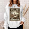 Vintage Just A Girl Who Loves Books Women Book Worm Reading Performance Sweatshirt Gifts for Her
