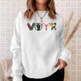 Vote Books Fist Ovaries LGBTQ Sweatshirt Gifts for Her
