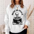 Whimsigoth Skeleton Reading A Book Dark Gothic Aesthetic Sweatshirt Gifts for Her Whimsigoth Skeleton Reading A Book Dark Gothic Aesthetic Sweatshirt Gifts for Her