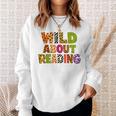 Wild About Reading Book Animal Teacher Children's Book Lover Sweatshirt Gifts for Her Wild About Reading Book Animal Teacher Children's Book Lover Sweatshirt Gifts for Her