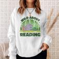 Wild About Reading Books Rhino Pig And Crocodile Sweatshirt Gifts for Her