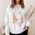Witchy Creepy Goth Cat Skull Flames Occult Magic Books Comfort Colors Crop Top Sweatshirt Gifts for Her