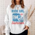 Women Retro Book Girl Summer Bookish Vacation Reader Sweatshirt Gifts for Her