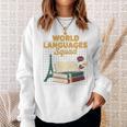 World Languages Squad Books Tower Performance Sweatshirt Gifts for Her