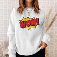 WOW Comic Book Cartoon Speech Bubble Pop Art Sweatshirt Gifts for Her