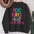 100 Days Of School Reading English Teacher Books Stack Sweatshirt Gifts for Old Women