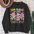 100th Day Of School Teacher 100 Days Coffee Books Sweatshirt Gifts for Old Women