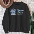 1986 Chapter Forty 40th Birthday Blue Toile Floral Book Sweatshirt Gifts for Old Women