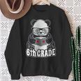 6th Grade Back To School Panda Book Reader Teacher Heart Sweatshirt Gifts for Old Women
