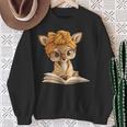 Adorable Fawn Reading Book Lover With Sweatshirt Gifts for Old Women Adorable Fawn Reading Book Lover With Sweatshirt Gifts for Old Women