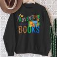 Adventure Starts With Books Jungle Animals Kids Reading Them Sweatshirt Gifts for Old Women
