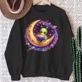 Alien Reading Book UFO Moon Space Astronomy Sweatshirt Gifts for Old Women