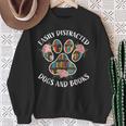 Animal Book Lover Easily Distracted By Dogs And Books Sweatshirt Gifts for Old Women