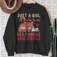 Animal Just A Girl Who Loves Red Pandas And Books Reading Sweatshirt Gifts for Old Women