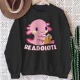 Axolotl Read Book Readolotl Ambystoma Mexicanum Walking Fish Sweatshirt Gifts for Old Women
