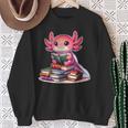 Axolotl Reading Bookworm Book Lovers Sweatshirt Gifts for Old Women