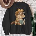 Baby Crocodile Small Book Reading Reptile Graphic Portrait Sweatshirt Gifts for Old Women Baby Crocodile Small Book Reading Reptile Graphic Portrait Sweatshirt Gifts for Old Women