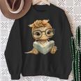 Baby Turtle Open Book Reading Animal Lover Graphic Portrait Sweatshirt Gifts for Old Women