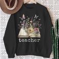 Beautiful Floral Open Book Teacher Men Women Sweatshirt Gifts for Old Women