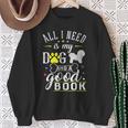 Bichon Frise Dog Saying Drawing Books Reading Sweatshirt Gifts for Old Women