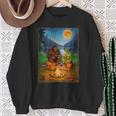 Bigfoot And Alien Reading Books Campfire Halloween Sweatshirt Gifts for Old Women