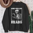 Bone-Chilling-Reads Skeleton Reading Bookworm Book Lovers Sweatshirt Gifts for Old Women