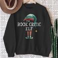 Book Critic Elf Job Christmas Sweatshirt Gifts for Old Women