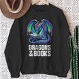 Book Dragons And Books Reading Lover Sweatshirt Gifts for Old Women