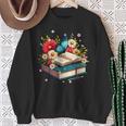 Book Flowers And Butterfly Beautiful Reading Reader Sweatshirt Gifts for Old Women
