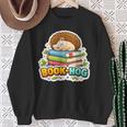 Book Hog Lover Hedgehog Owner Erinaceinae Bookworm Pun Joke Sweatshirt Gifts for Old Women