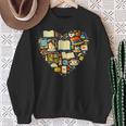 Book Lover Heart Reading Stack Bookworm Sweatshirt Gifts for Old Women
